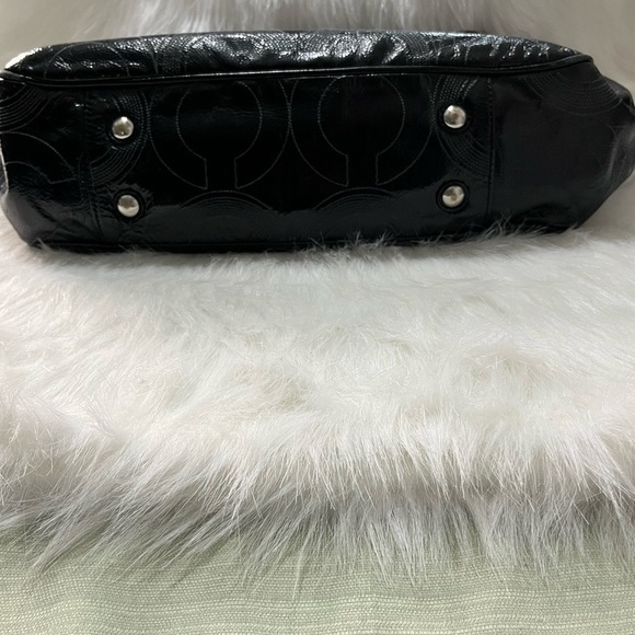 Coach Signature Black Patent Leather Baby Diaper Tote Shoulder Bag F17940 XL Bag - Picture 9 of 11